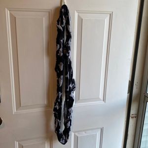 Black and white sheer ghost scarf